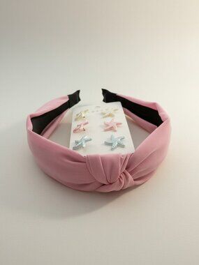 Pink Headband & Starfish Earrings Set – Cute Aesthetic Hair Accessory Gift, Summ